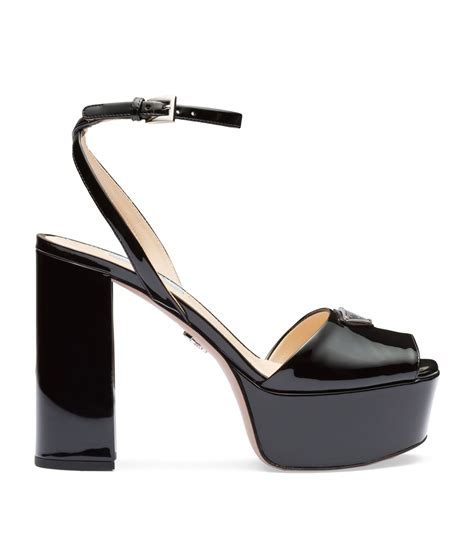 prada black patent flip flops|Prada Patent Leather Platform Sandals .